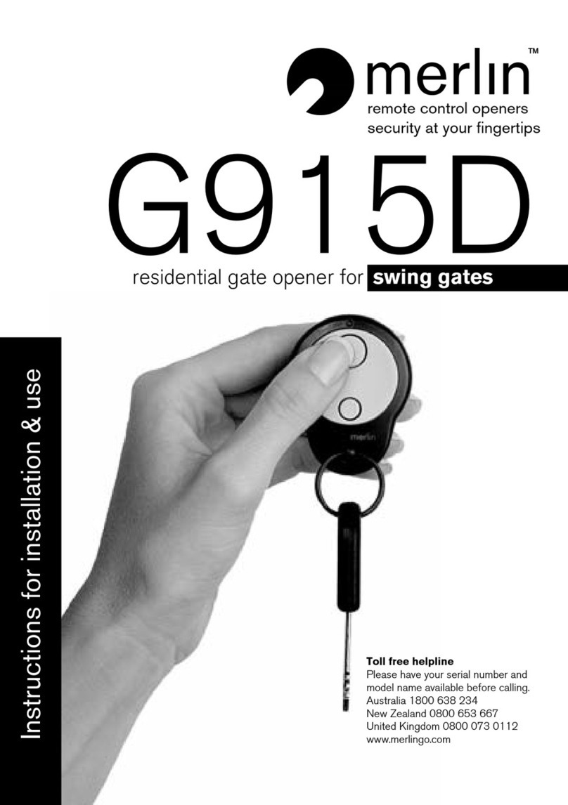 Merlin G915D Instructions for installation & use
