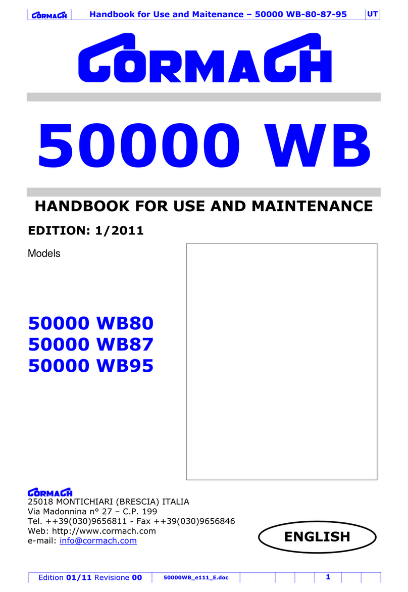 Cormach 50000 WB 50000 WB80 Handbook for use and maintenance