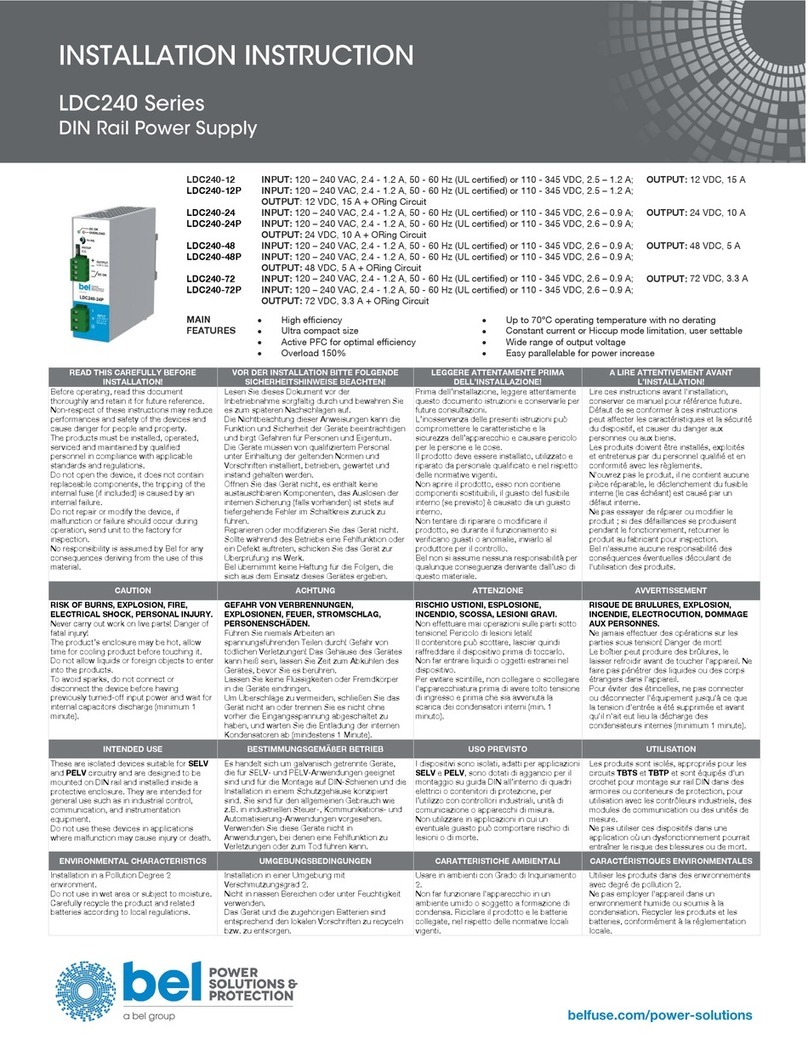 BEL LDC240 Seriesl LDC240-12 installation instructions