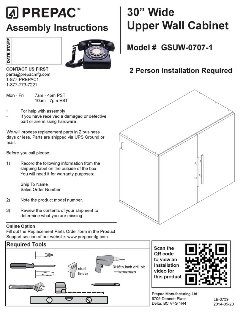 Prepac GSUW-0707-1 User manual