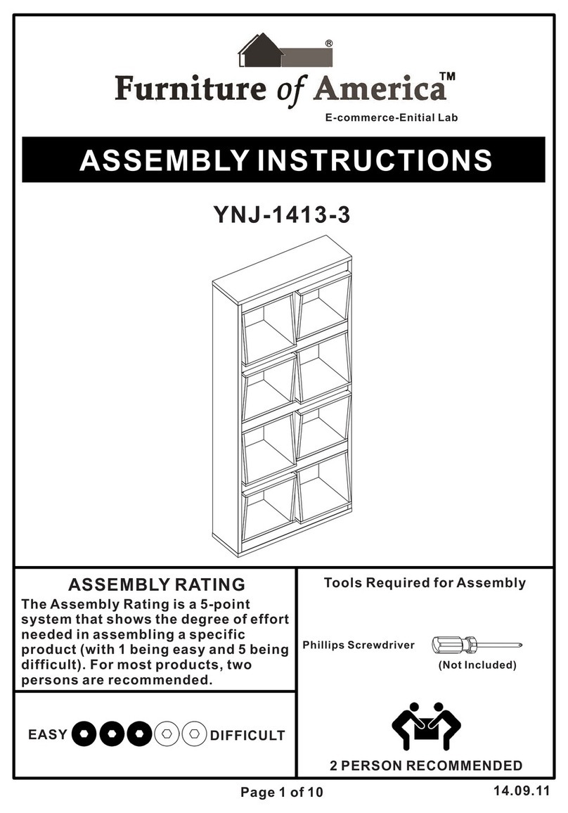 Furniture of America YNJ-1413-3 Assembly instructions