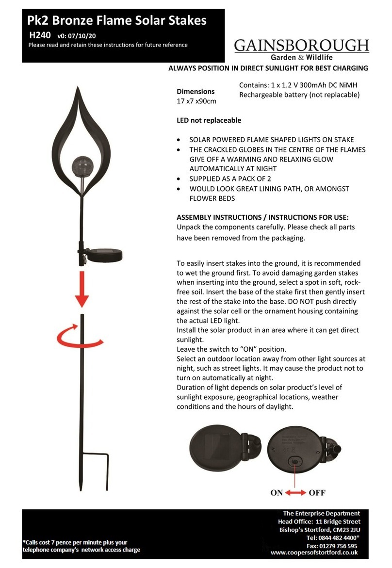 Gainsborough Pk2 Bronze Flame H240 Instructions for use