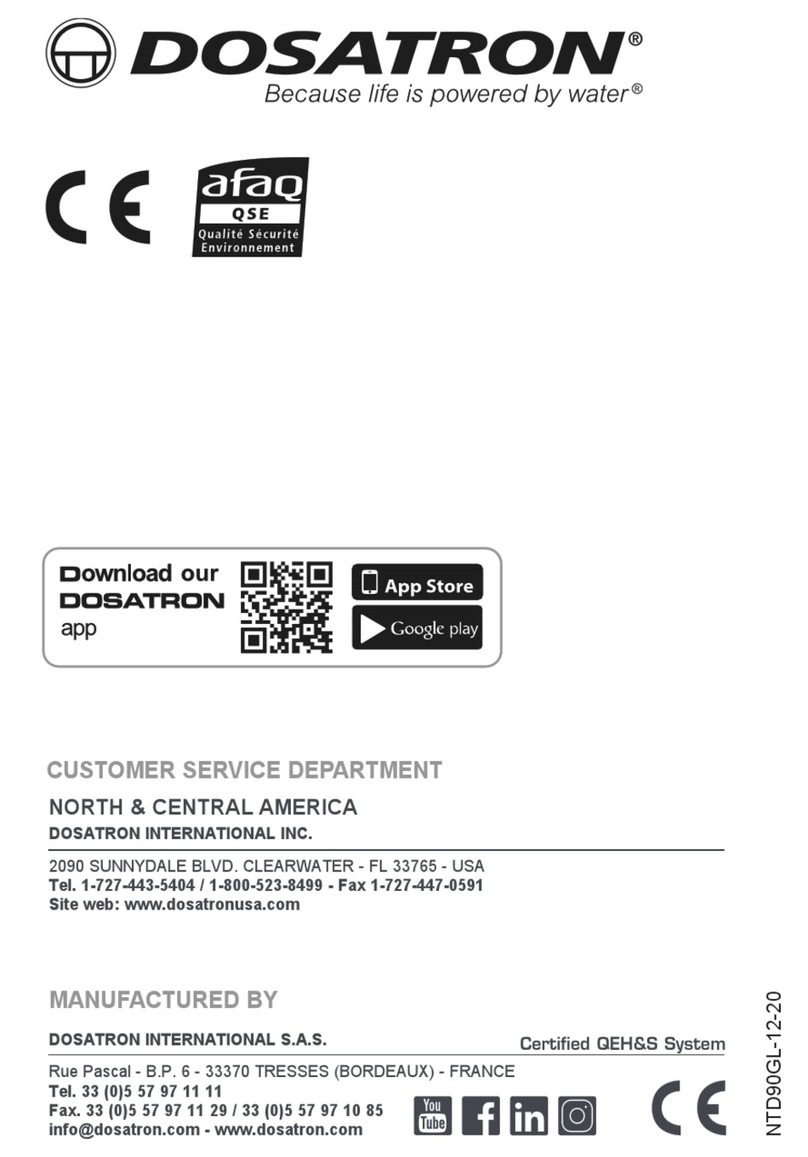 dosatron GREEN LINE D90 Series User manual dosatron GREEN LINE D90 Series User manual