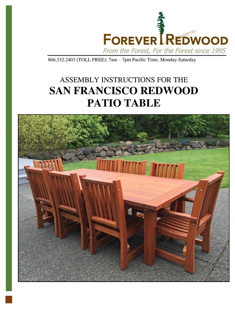 Forever Redwood SAN FRANCISCO REDWOOD PATIO TABLE Assembly instructions
