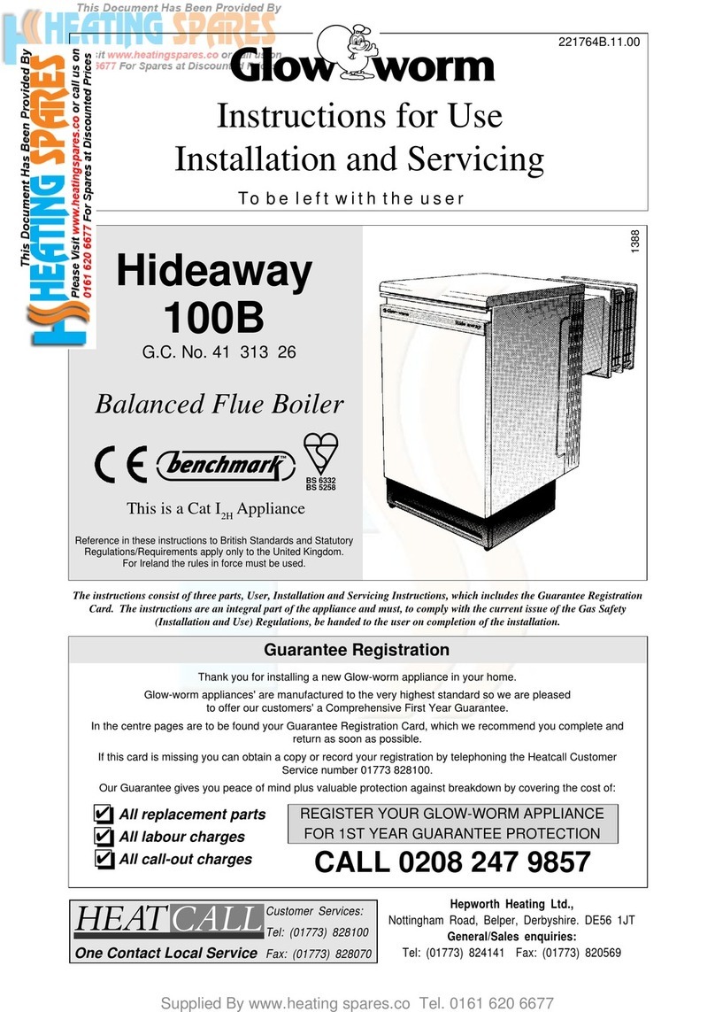 Glowworm Hideaway 100B User manual