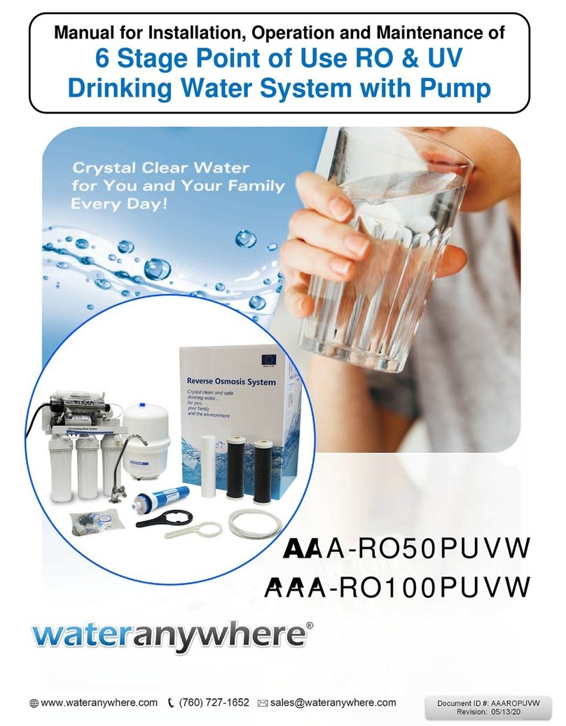 Wateranywhere AAA-RO50PUVW MANUAL FOR INSTALLATION, OPERATION AND MAINTENANCE