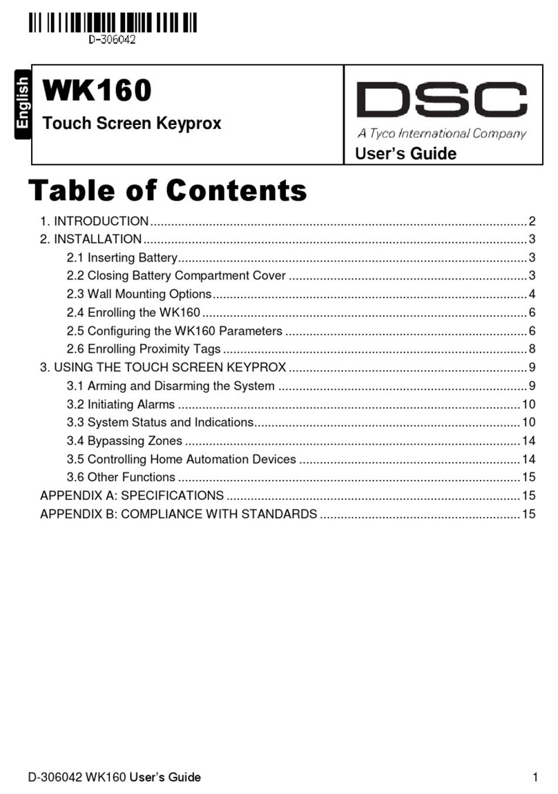 Tyco DSC WK160 User manual