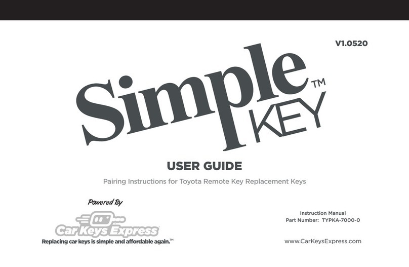 Car Keys Express Simple TYPKA-7000-0 user guide
