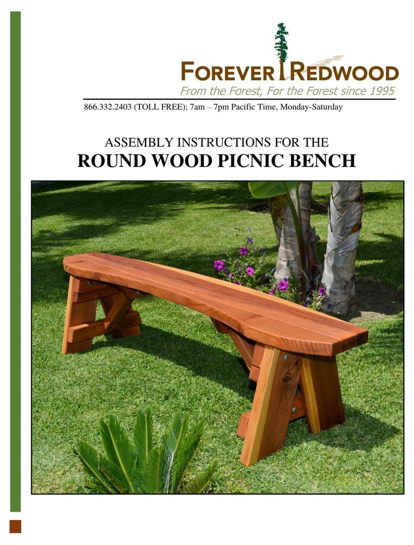 Forever Redwood ROUND WOOD PICNIC BENCH User manual