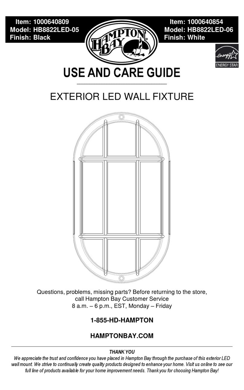 HAMPTON BAY HB8822LED-05 Use and care guide HAMPTON BAY HB8822LED-05 Use and care guide