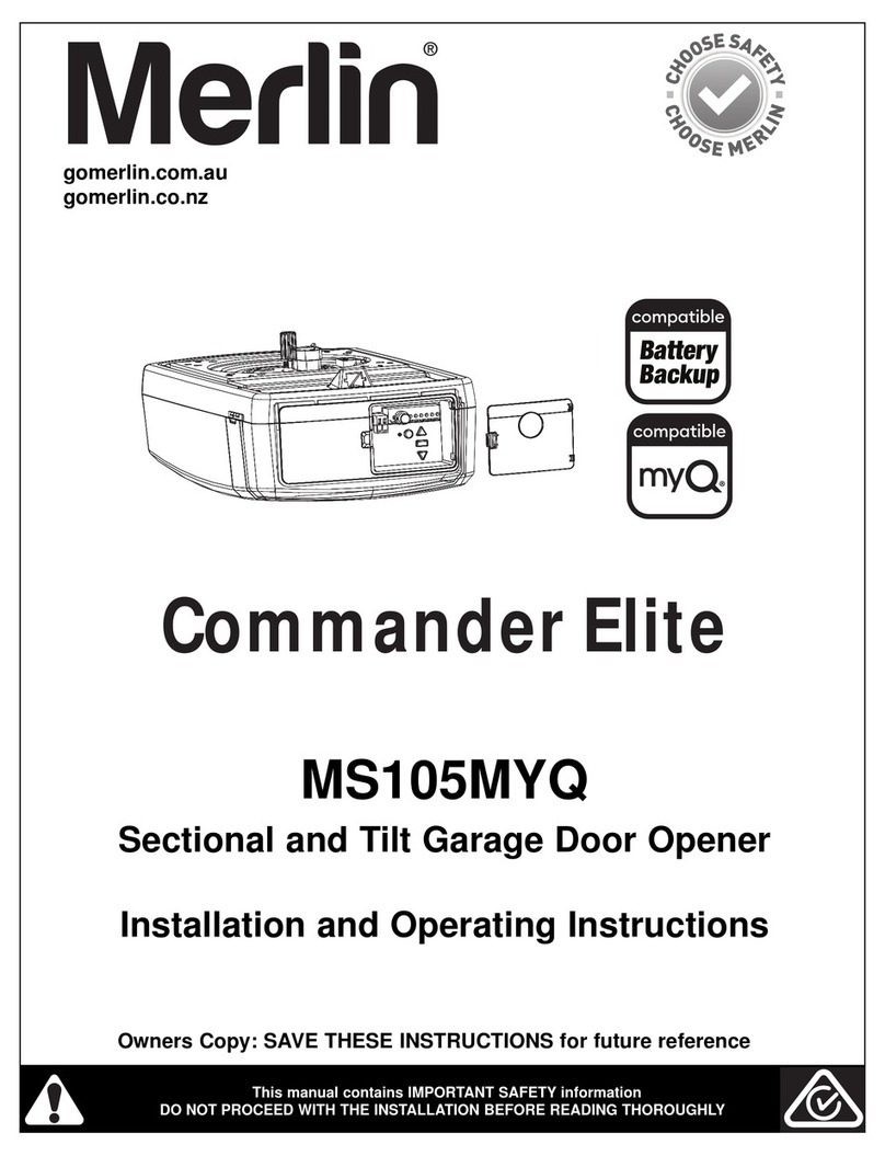 Merlin Commander Elite MS105MYQ Installation and operating instructions Merlin Commander Elite MS105MYQ Installation and operating instructions