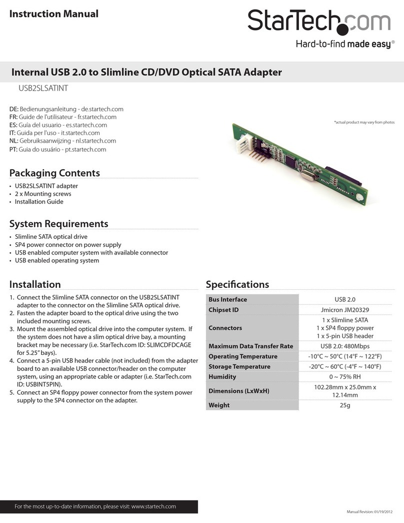 StarTech.com USB2SLSATINT User manual StarTech.com USB2SLSATINT User manual