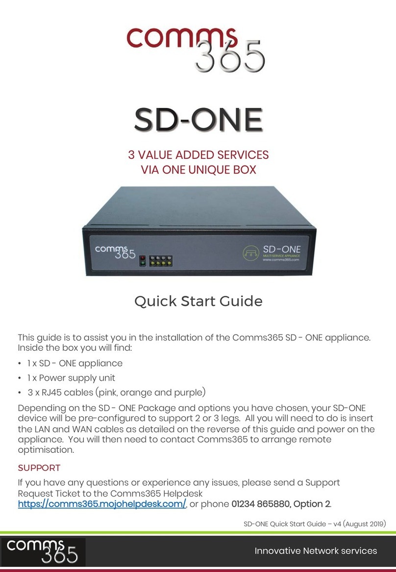 Comms365 SD-ONE quick start guide
