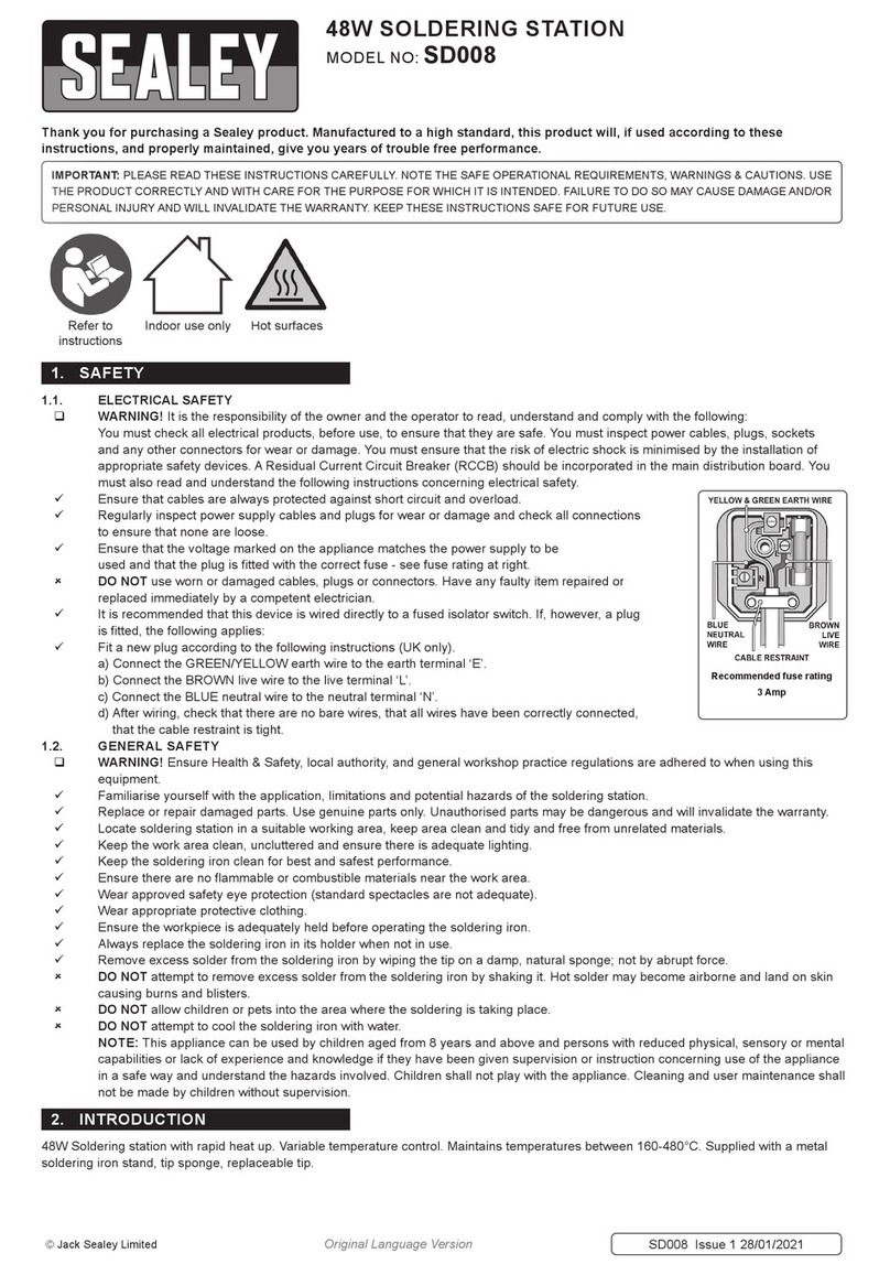 Sealey SD008 quick start guide