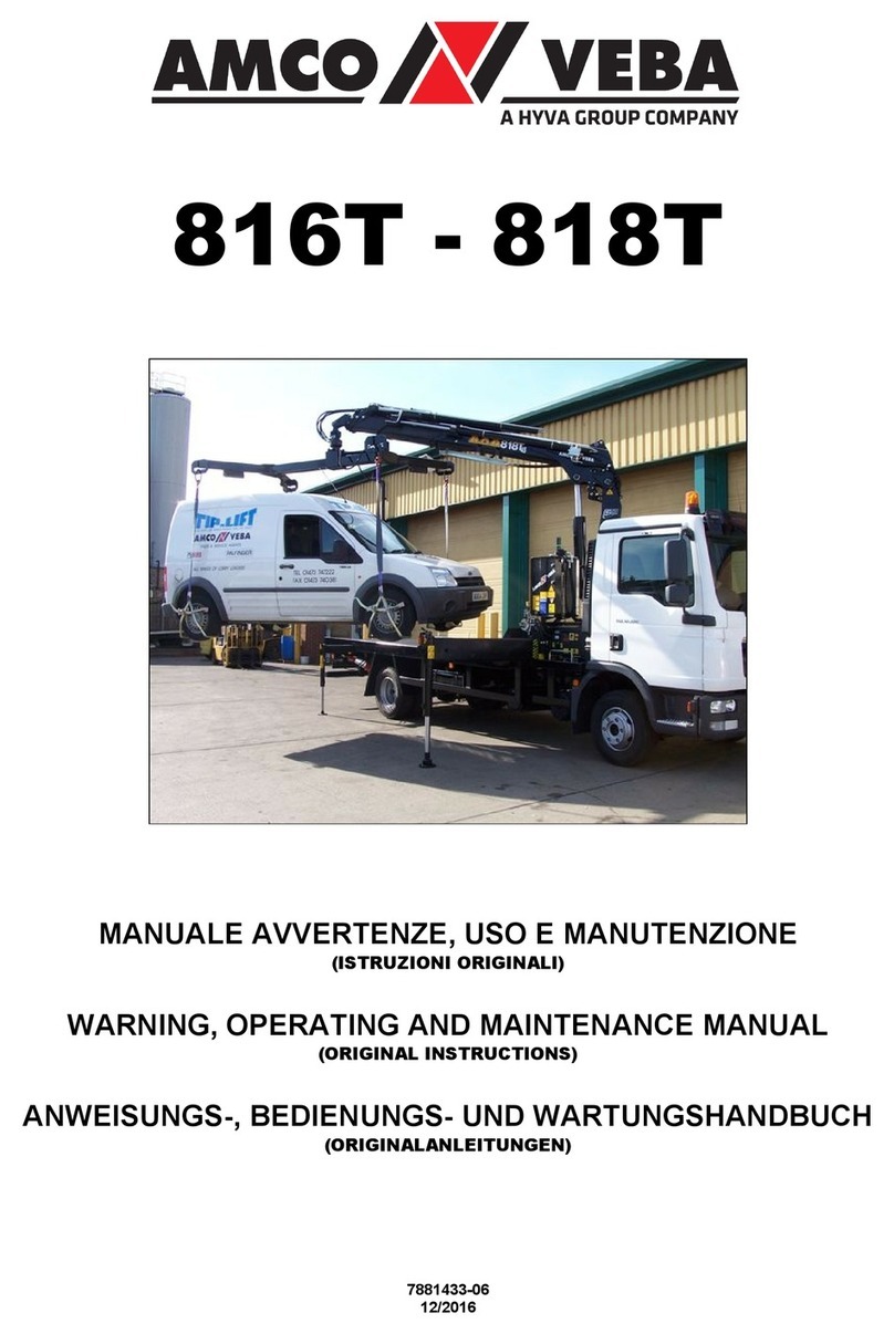 HYVA AMCO VEBA 816T WARNING, OPERATING AND MAINTENANCE MANUAL