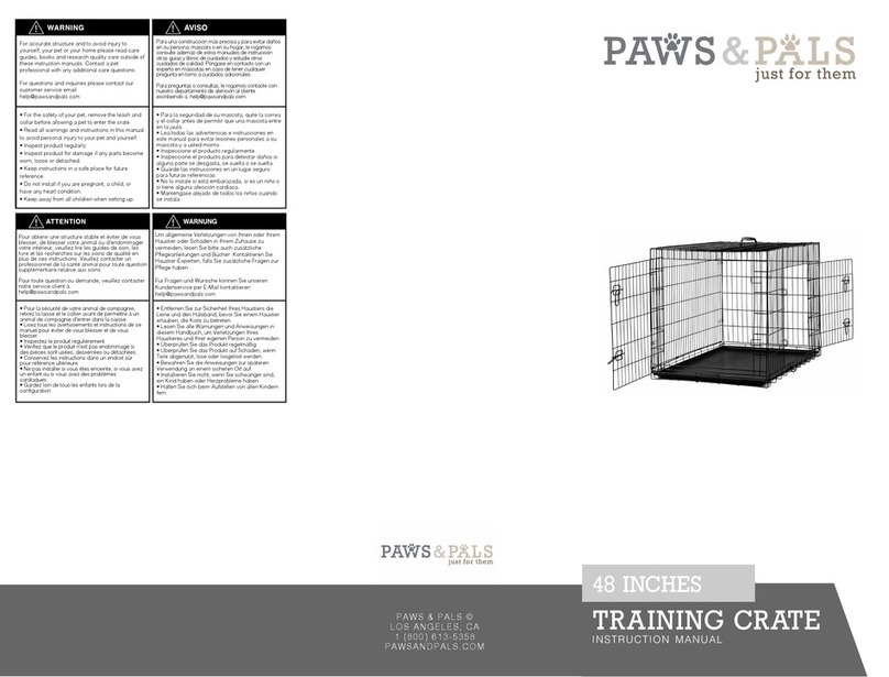 paws & pals 48 INCHES TRAINING CRATE instruction manual