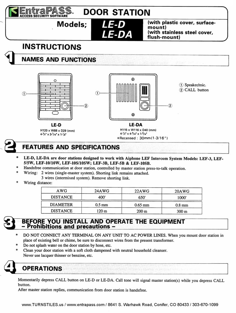 EntraPass LE-D instructions