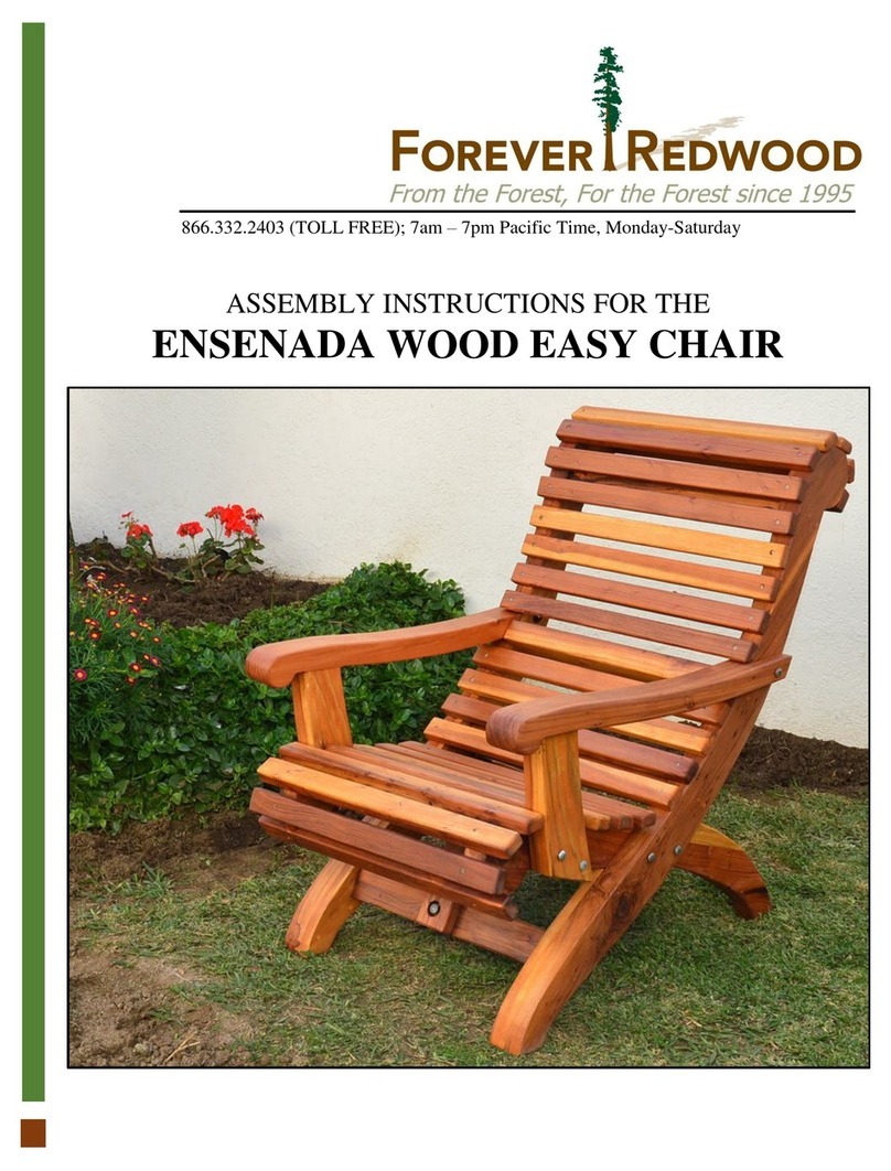 Forever Redwood ENSENADA WOOD EASY CHAIR Assembly instructions
