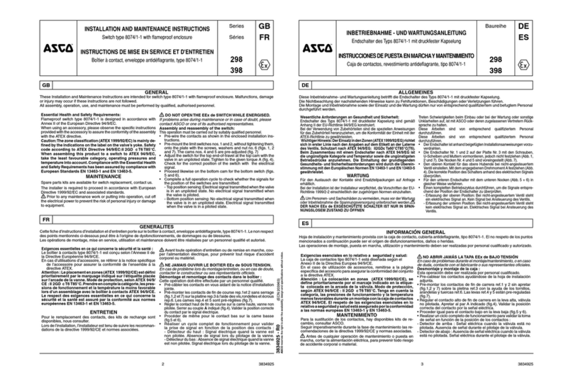 Asco 298 Series Installation and maintenance instructions
