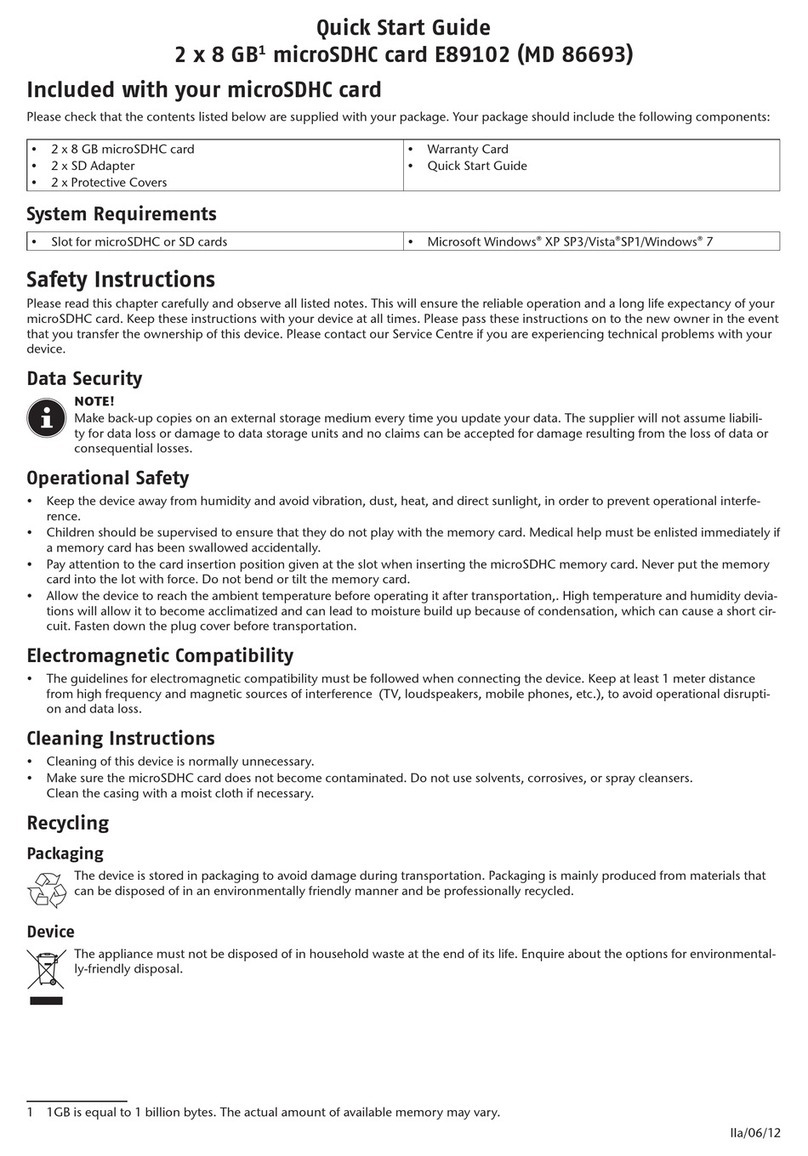 Medion E89102 quick start guide