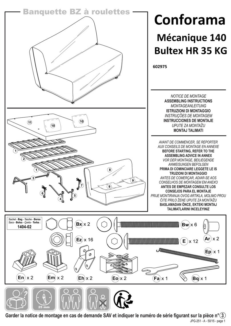 CONFORAMA Bultex HR 35 KG 602975 Installation guide