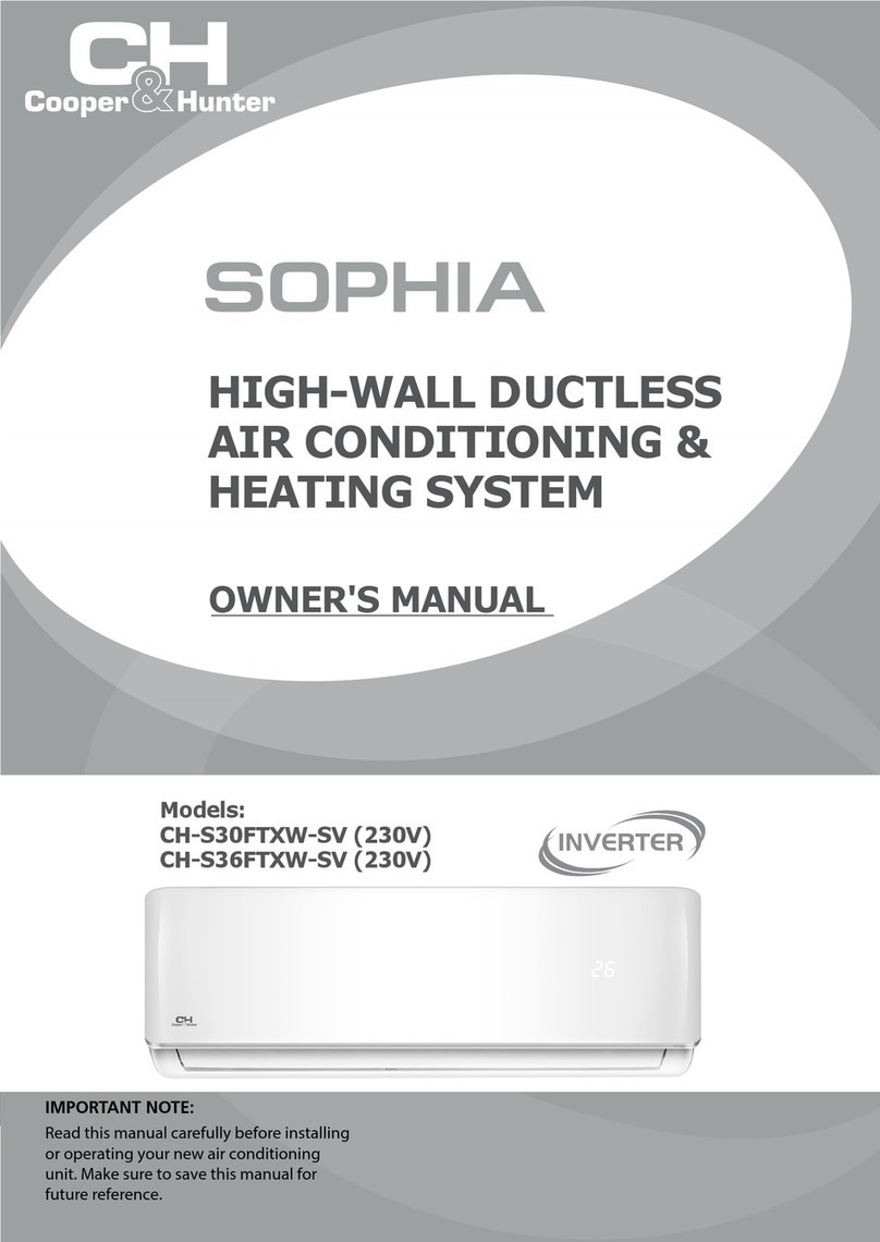 Cooper & Hunter Sophia CH-S30FTXW-SV User manual