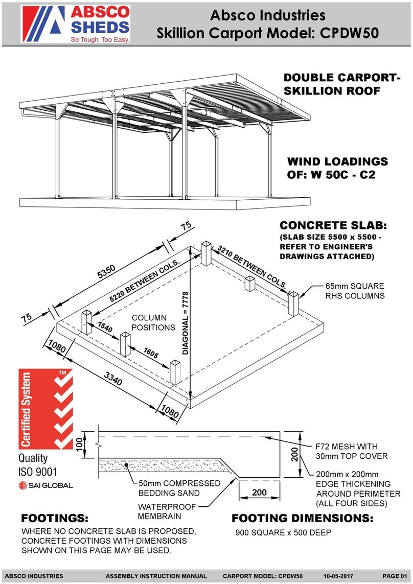 ABSCO SHEDS CPDW50 Assembly & instruction manual