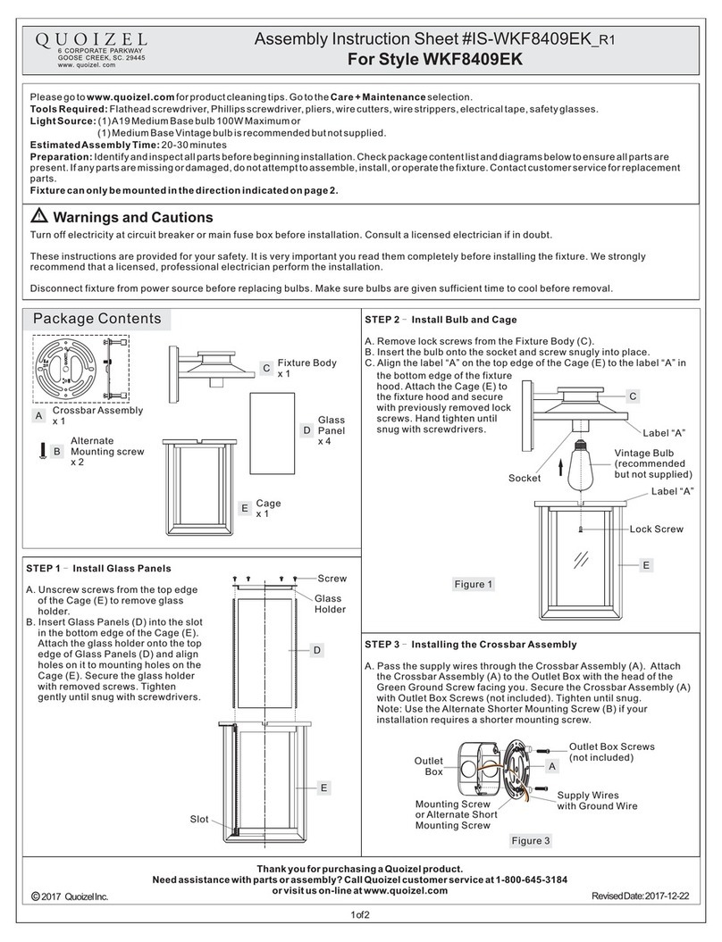Quoizel WKF8409EK Mounting instructions