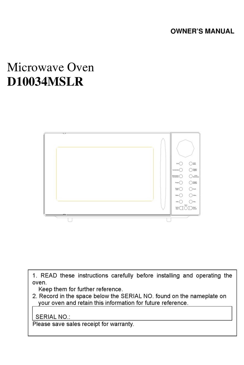 Guangdong Galanz D10034MSLR owner's manual