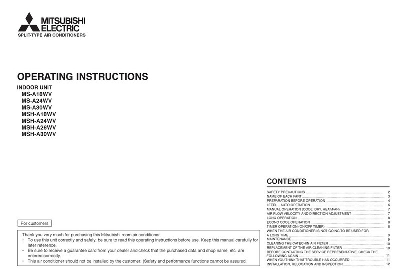 Mitsubishi Electric MSH-A26WV operating instructions