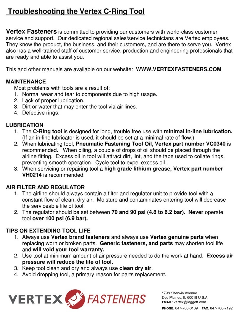Vertex Fasteners VC0340 manual