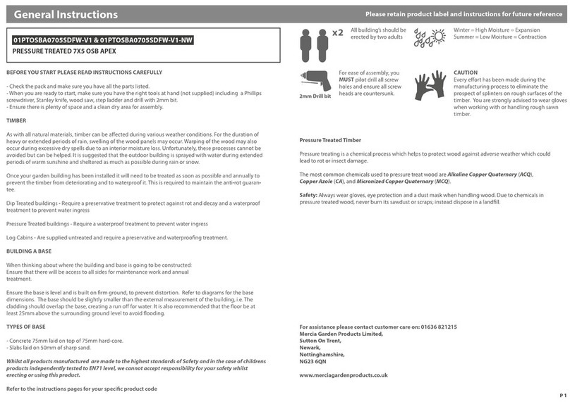 Mercia Garden Products 01PTOSBA0705SDFW-V1 General instructions Mercia Garden Products 01PTOSBA0705SDFW-V1 General instructions