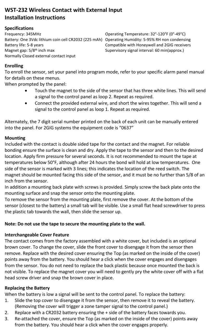 Ecolink WST-232 User manual