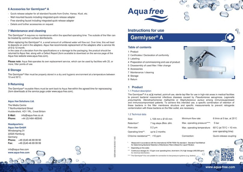 Aqua Free Germlyser A Instructions for use