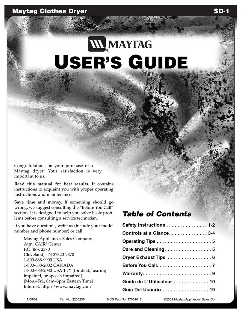 Maytag SD-1 user guide