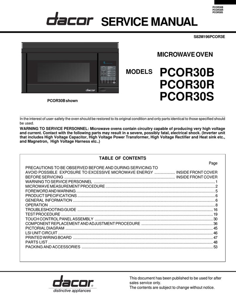 Dacor PCOR30B Service manual