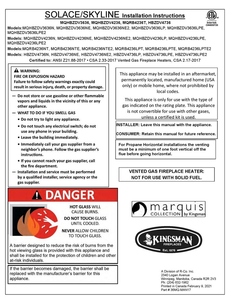 Kingsman Fireplaces SOLACE installation instructions