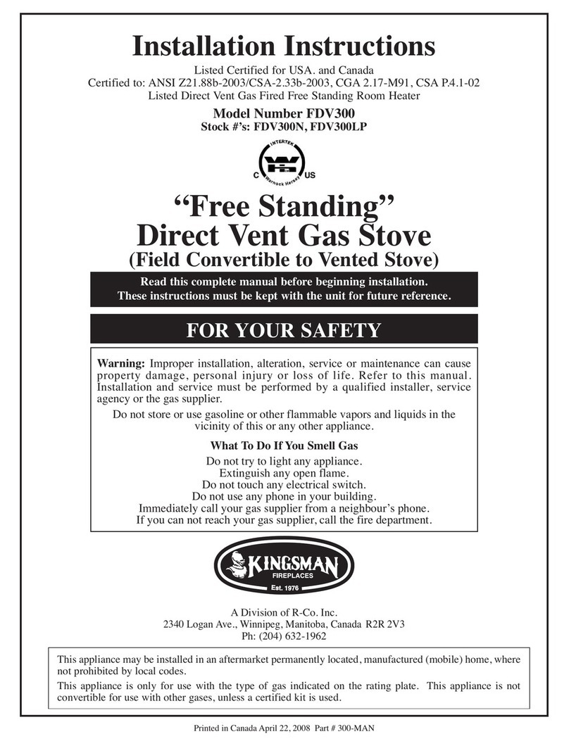 Kingsman Fireplaces FDV300 installation instructions