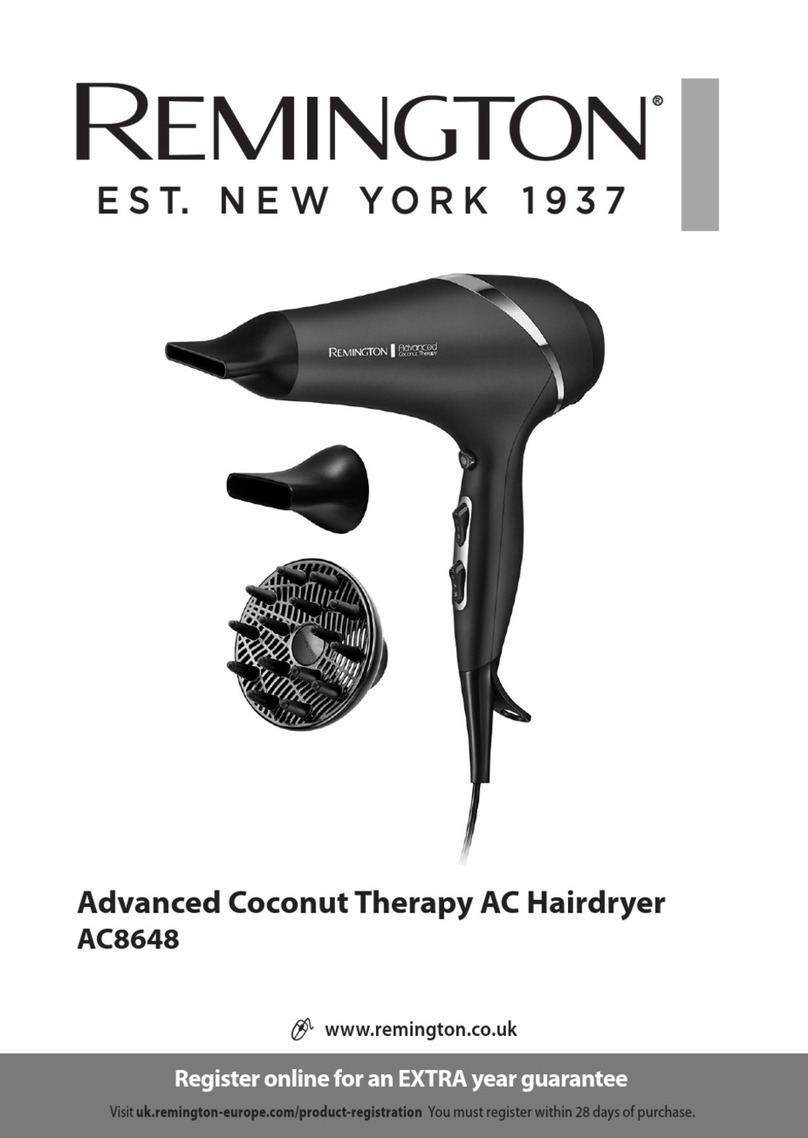 Remington Advanced Coconut Therapy AC8648 quick start guide