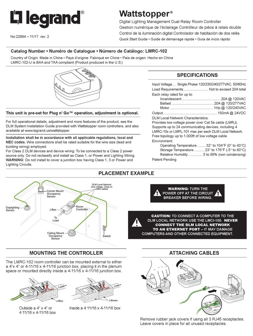 LEGRAND Wattstopper LMRC-102 User manual