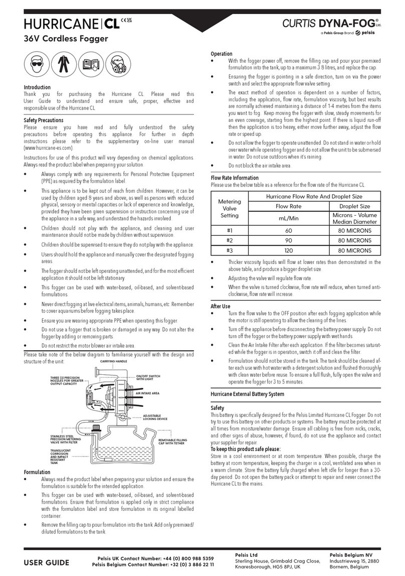 Pelsis CURTIS DYNA-FOG HURRICANE CL User manual
