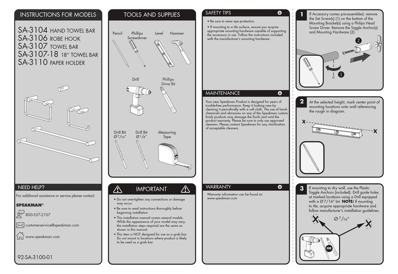 Speakman SA-3104 instructions