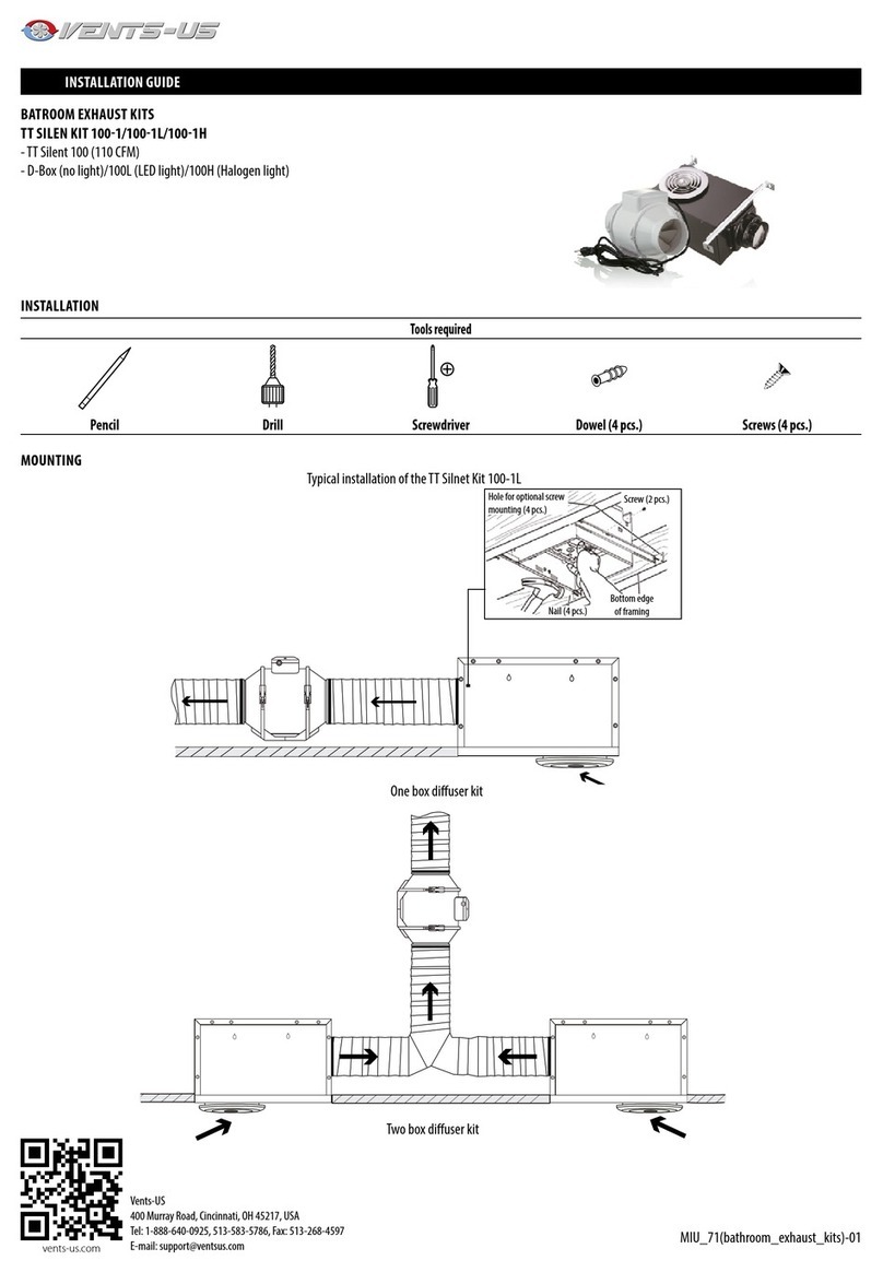 Vents-us TT SILEN KIT 100-1 TT SILEN KIT 100-1L installation guide Vents-us TT SILEN KIT 100-1 TT SILEN KIT 100-1L installation guide