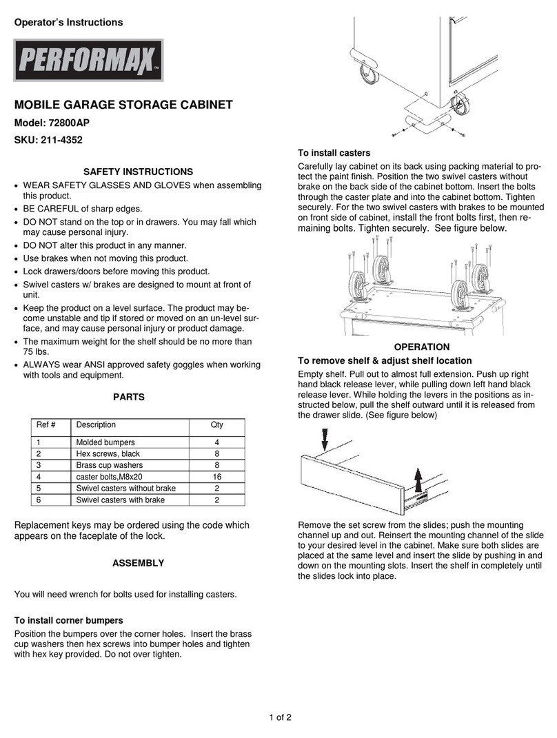Performax 72800AP Operator instructions