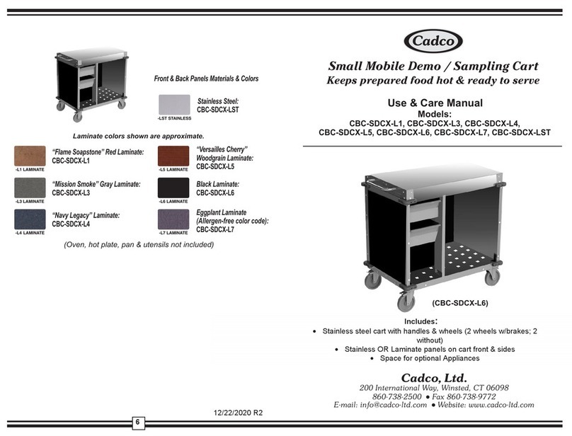 Cadco CBC-SDCX-L1 Use & care manual