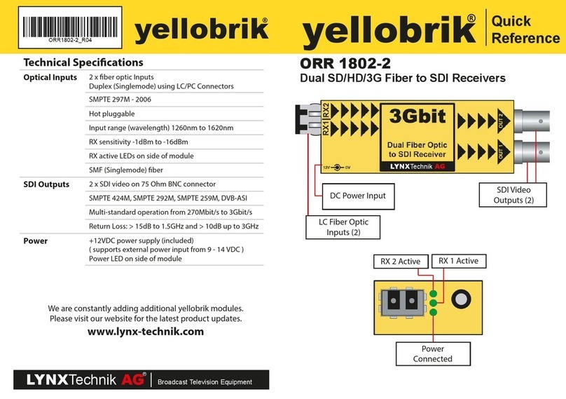 Lynx yellobrik ORR 1802-2 quick reference