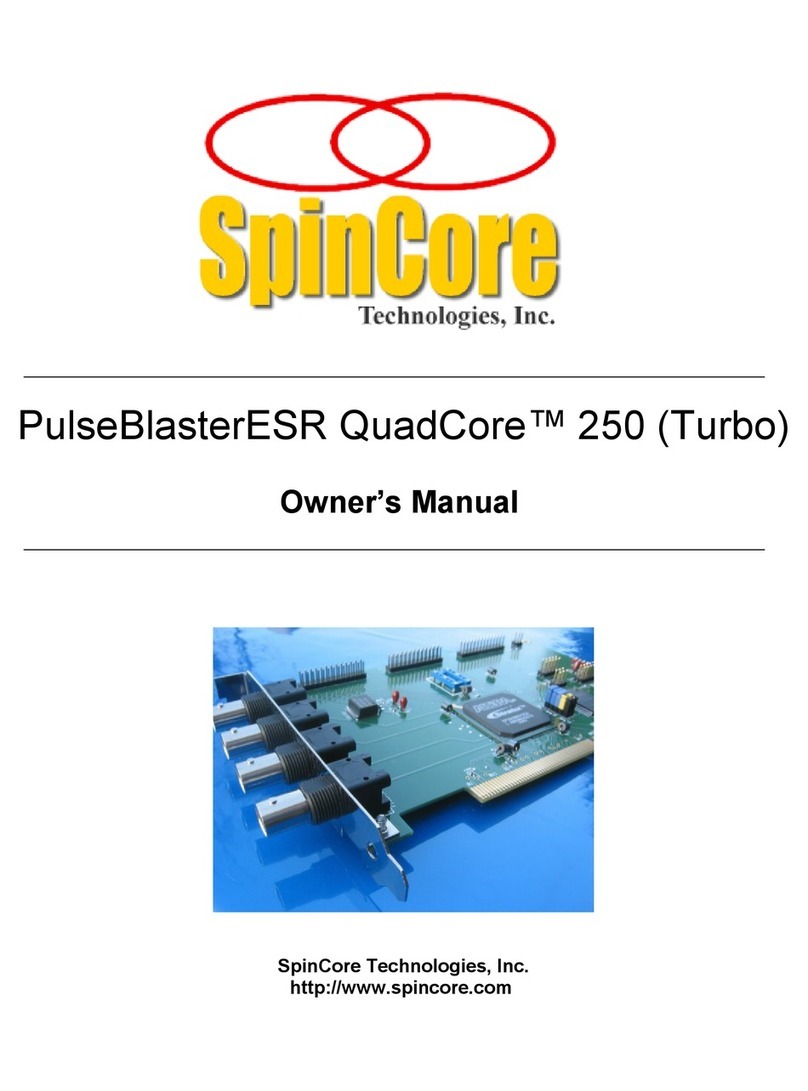 SpinCore Technologies PulseBlasterESR QuadCore 250 Turbo User manual