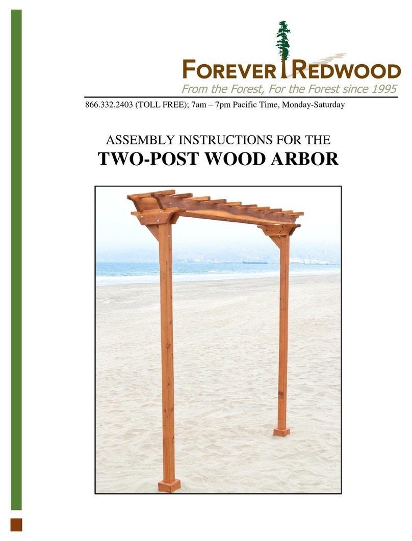 Forever Redwood TWO-POST WOOD ARBO Assembly instructions Forever Redwood TWO-POST WOOD ARBO Assembly instructions