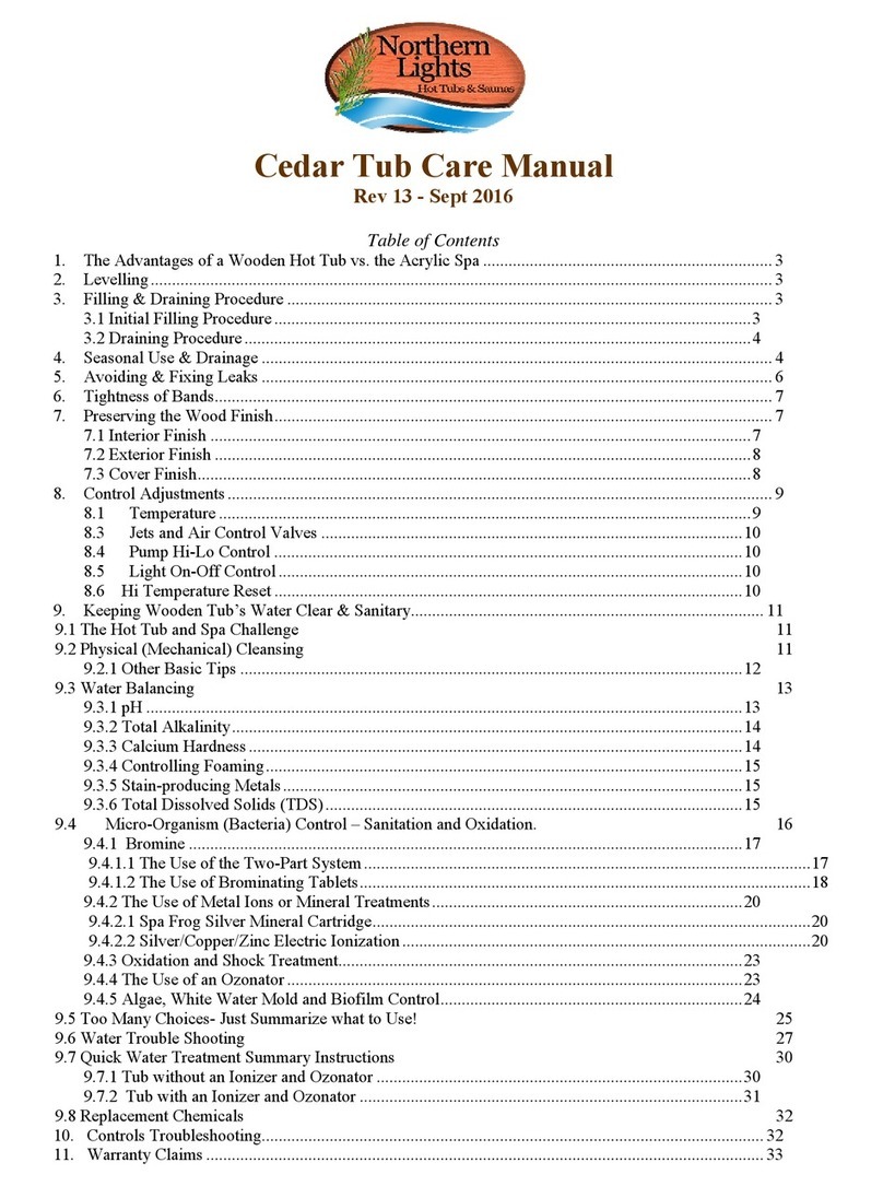 Northern Lights Cedar Tub Care manual