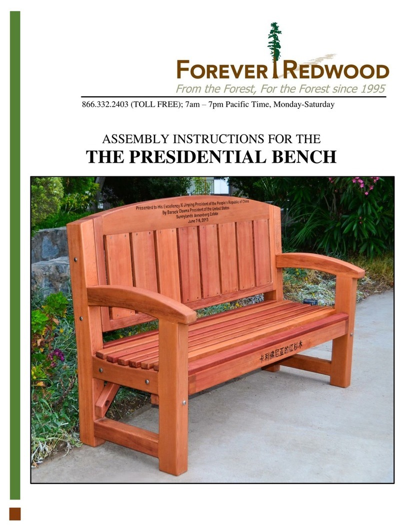 Forever Redwood PRESIDENTIAL BENCH Assembly instructions Forever Redwood PRESIDENTIAL BENCH Assembly instructions